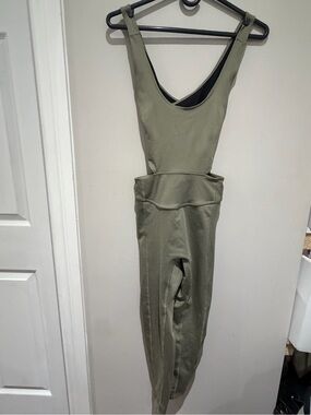 Free People Olive Green Scoop-Neck Jumpsuit